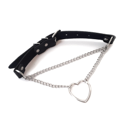 Чокер на шию Серце Art of Sex - Paris, з натуральної шкіри, колір Чорний - - фото №2