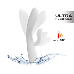 Вібратор-кролик з підігрівом Dorcel FLEXI RABBIT WHITE, гнучкий стовбур 