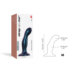 Дилдо Strap-On-Me DILDO PLUG SNAKY METALLIC BLUE, розмір M, діаметр 4 см, ввідна довжина 15,3 см - №4