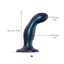 Дилдо Strap-On-Me DILDO PLUG SNAKY METALLIC BLUE, розмір M, діаметр 4 см, ввідна довжина 15,3 см - №2