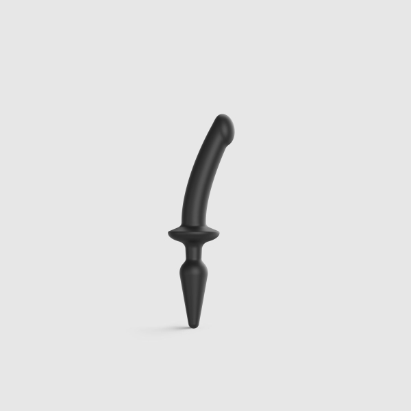 Анальна пробка з дилдо 2в1 Strap-On-Me SWITCH PLUG-IN DILDO Black S, діаметр 3,3/2,9 см - фото