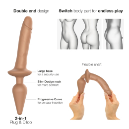 Анальна пробка з дилдо 2в1 Strap-On-Me SWITCH PLUG-IN REALISTIC DILDO Caramel S, діаметр 3,3/2,9 см - - фото №2