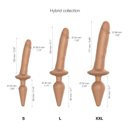 Анальна пробка з дилдо 2в1 Strap-On-Me SWITCH PLUG-IN REALISTIC DILDO Caramel S, діаметр 3,3/2,9 см - - фото №4