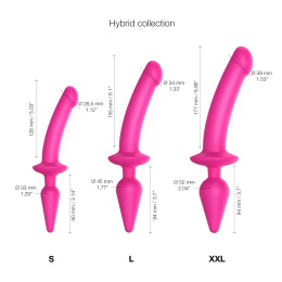 Анальна пробка з дилдо 2в1 Strap-On-Me SWITCH PLUG-IN DILDO Fuchsia L, діаметр 4,5/3,4 см - - фото №4