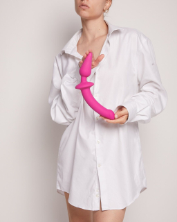 Анальна пробка з дилдо 2в1 Strap-On-Me SWITCH PLUG-IN DILDO Fuchsia L, діаметр 4,5/3,4 см - - фото №6