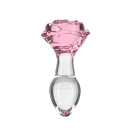 Скляна анальна пробка Pillow Talk Rosy Luxurious Glass Anal Plug, ?3,3 см, віброкуля в подарунок - фото
