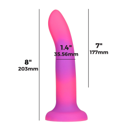 Фалоімітатор, що світиться в темряві, ADDICTION Rave 8?, Glow in the Dark Dildo Pink Purple, 20,3 см - - фото №4