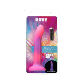Фалоімітатор, що світиться в темряві, ADDICTION Rave 8?, Glow in the Dark Dildo Pink Purple, 20,3 см - - фото №8