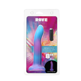 Фалоімітатор, що світиться в темряві, ADDICTION Rave 8? Glow in the Dark Dildo Blue Purple, 20,3 см - - фото №8