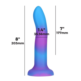 Фалоімітатор, що світиться в темряві, ADDICTION Rave 8? Glow in the Dark Dildo Blue Purple, 20,3 см - - фото №4