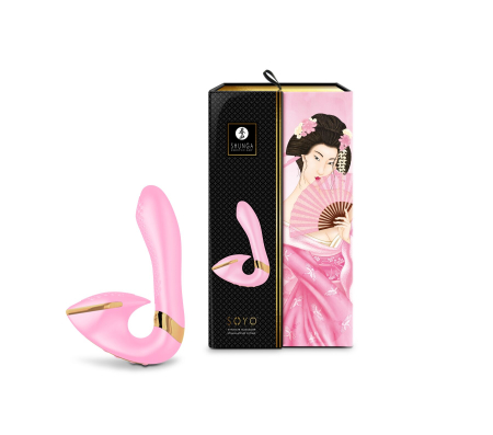 Вагінально-кліторальний вібратор Shunga Soyo Light Pink - фото №7