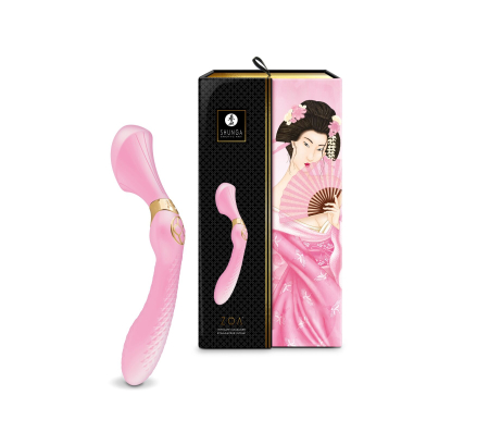 Вібромасажер Shunga Zoa Light Pink, двосторонній - фото №9