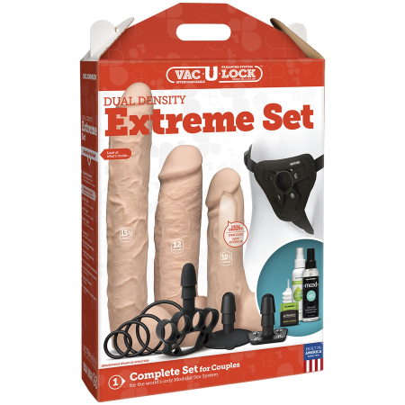 Набір для страпона Doc Johnson Vac-U-Lock Dual Density Extreme Set, діаметр: 7,72 см, 2?6,99 см - фото №5