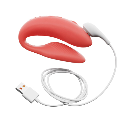 Смарт-вібратор для пар We-Vibe Chorus Crave Coral, сенсорне керування вібраціями стисненням пульта - фото №5