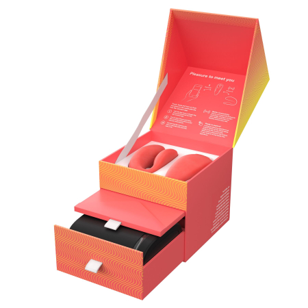 Смарт-вібратор для пар We-Vibe Chorus Crave Coral, сенсорне керування вібраціями стисненням пульта - фото №8