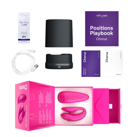 Смарт-вібратор для пар We-Vibe Chorus Cosmic Pink, сенсорне керування вібраціями стисненням пульта - фото №7
