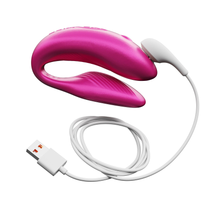 Смарт-вібратор для пар We-Vibe Chorus Cosmic Pink, сенсорне керування вібраціями стисненням пульта - фото №4