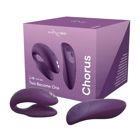 Смарт-вібратор для пар We-Vibe Chorus Purple, сенсорне керування вібраціями стисненням пульта - фото №10