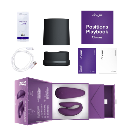 Смарт-вібратор для пар We-Vibe Chorus Purple, сенсорне керування вібраціями стисненням пульта - фото №8