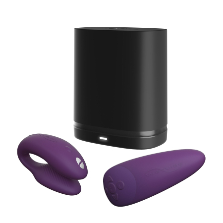 Смарт-вібратор для пар We-Vibe Chorus Purple, сенсорне керування вібраціями стисненням пульта - фото №7