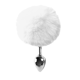 Металева анальна пробка М Art of Sex — Bunny Tails Butt plug, Білий - - фото №2