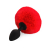 Силіконова анальна пробка М Art of Sex - Silicone Bunny Tails Butt plug Red, діаметр 3,5 см - фото