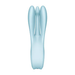 Кліторальний вібратор Satisfyer Threesome 1 Light Blue з трьома гнучкими пальчиками - - фото №4