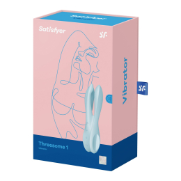 Кліторальний вібратор Satisfyer Threesome 1 Light Blue з трьома гнучкими пальчиками - - фото №7