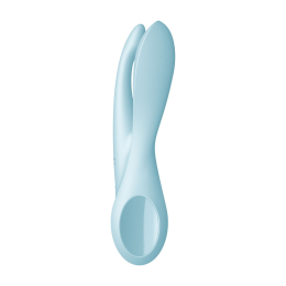 Кліторальний вібратор Satisfyer Threesome 1 Light Blue з трьома гнучкими пальчиками - - фото №3