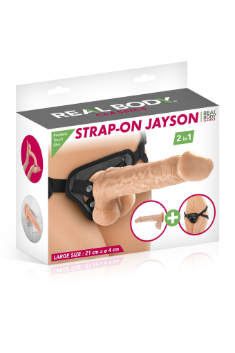 Жіночий страпон-трусики 2в1 Real Body — Jayson: довжина 21 см, діам. 4 см, трусики та фалоімітатор №3