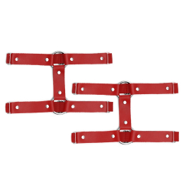 Гартери на ногу із натуральної шкіри Art of Sex - Kristina Leg Garters (2 шт), колір Червоний - - фото №5