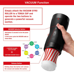 Автоматичний мастурбатор Tenga VACUUM GYRO ROLLER SET, ротація та вакуум, сумісний з Tenga Cup - - фото №4