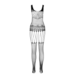 Бодістокінг Passion ECO BS001 One Size red, з доступом, імітація підв’язок, флористичний декор - - фото №4