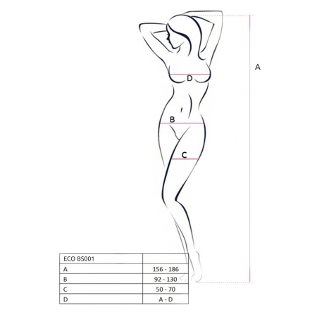 Бодістокінг Passion ECO BS001 One Size white, з доступом, імітація підв’язок, флористичний декор - фото №5
