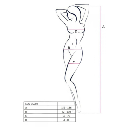 Бодістокінг Passion ECO BS002 white, відкритий доступ, імітація підв’язок, абстрактний малюнок - - фото №5