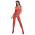 Бодістокінг Passion ECO BS004 red відкритий доступ, імітація підв’язок, квітковий декор - фото
