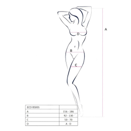 Бодістокінг Passion ECO BS005 black, щільний, відкритий доступ, імітація підв’язок - - фото №5