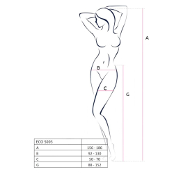 Еротичні колготки-бодістокінг Passion ECO S003 white, з доступом, імітація підв’язок - - фото №7