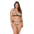 Комплект білизни Passion VIENA SET 4XL/5XL, beige, ліф, стрінги з доступом, бантики - фото