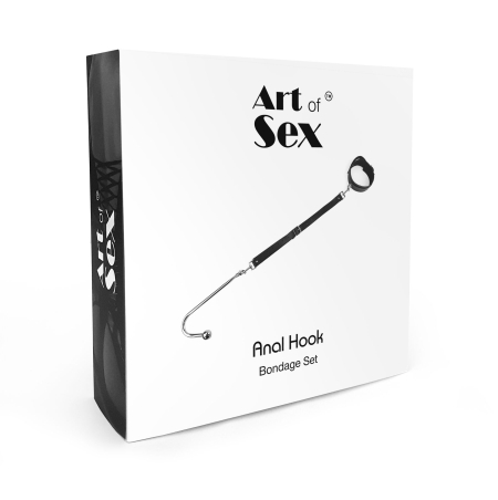 Анальний гак 1 із нашийником з натуральної шкіри Art of Sex - Anal hook, Чорний - фото №4