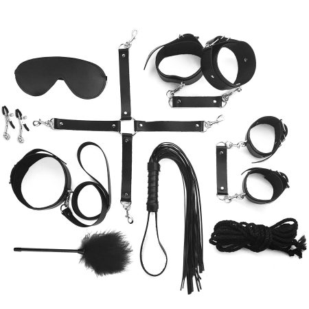 Набір BDSM Art of Sex – Set Leather, 10 предметів, чорний, натуральна шкіра - фото №2