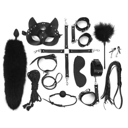 Набір BDSM Art Of Sex – Maxi BDSM Set Leather, 13 предметів, чорний, натуральна шкіра - фото №2