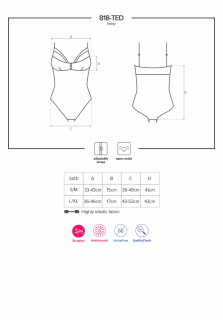 Мереживне боді з доступом 818-TED-1 teddy S/M, чорне - №7