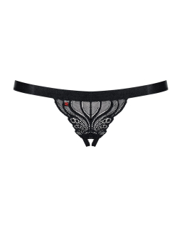 Мереживні танги з доступом Obsessive 828-THC-1 crotchless thong L/XL, чорні - - фото №5