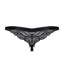Мереживні танги з доступом Obsessive 828-THC-1 crotchless thong L/XL, чорні - - фото №6