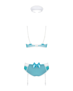 Еротичний костюм медсестри Obsessive 834-CST-6 L/XL, біло-блакитний - - фото №6