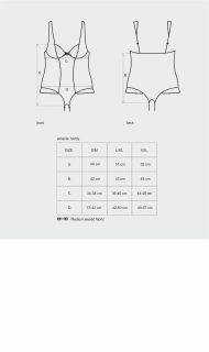 Сітчасте боді на кісточках Obsessive Amanta teddy L/XL, чорне, з доступом - №7