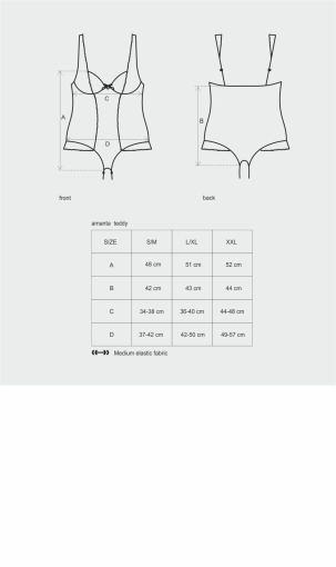 Сітчасте боді на кісточках Obsessive Amanta teddy XXL, чорне, з доступом - фото №7