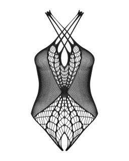 Бодістокінг з великою та дрібною сіткою Obsessive B118 teddy S/M/L, чорний, з доступом - №5