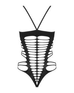 Бодістокінг із поперечними вирізами Obsessive B122 teddy S/M/L, чорний - - фото №6